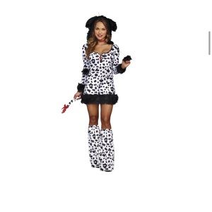 Dreamgirl Women's Dalmatian Darling set costume - dress, ears, tail, leg warmers